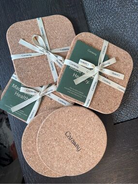 Caraway Cork Trivets — 4 Squares & 2 Circles